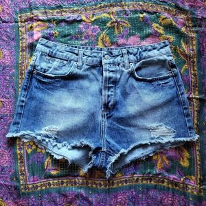 Top Shop Moto High Rise Natural Hem Short